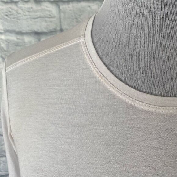 BCBGMaxazria women XXS colorblock Longsleeve scoopneck asymmetrical top - Picture 4 of 12